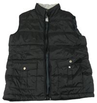 Černá šusťáková zateplená vesta 