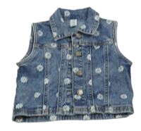 Modrá riflová květinová vesta Topomini