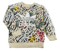 Béžovo-barevná mikina s logem Adidas