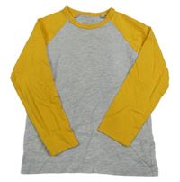 Šedo-žluté triko Next