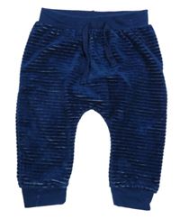 Tmavomodré žebrované sametové kalhoty Ergee