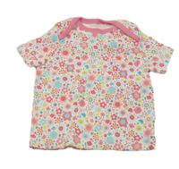 Bílé tričko s květinami F&F