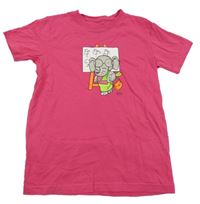 Tmavorůžové tričko se slonem 