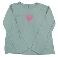 Mintové triko se srdcem Page one young