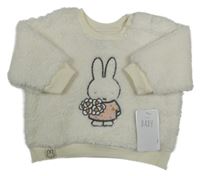 Nové - Bílá huňatá mikina s králíčkem Miffy George