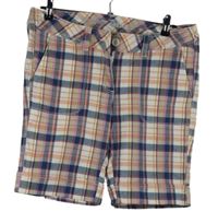 Dámské barevné kostkované plátěné kraťasy 