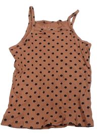 Starorůžový puntíkatý žebrovaný top Primark