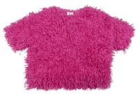 Fuchsiové třásňové crop tričko Zara