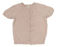 Světlerůžová pletená vesta s dírkovaným vzorem H&M