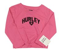 Růžové triko s logem a uzlem Hurley