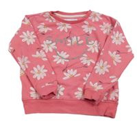 Růžová květovaná mikina s nápisem Primark