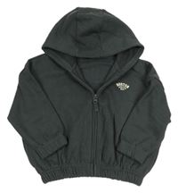 Tmavošedá propínací oversize mikina s nápisem a kapucí zn. George