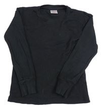 Černé žebrované thermo triko 