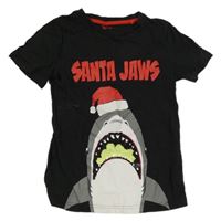 Černé tričko se žralokem Tu