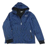 Modro-černá melírovaná softshellová bunda s kapucí YIGGA