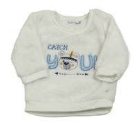 Bílá plyšová mikina s obrázkem Ergee