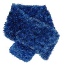 Modrá melírovaná chlupatá šála 