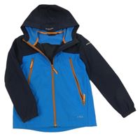 Azurovo-tmavomodrá softshellová bunda s kapucí Icepeak