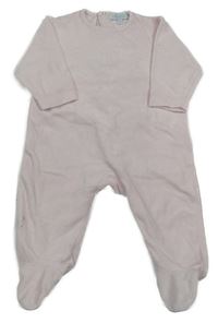 Světlerůžový sametový overal s vyšitým medvídkem