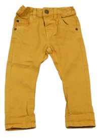 Hořčicové plátěné kalhoty Next