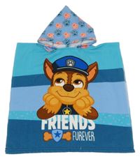 Modré osuškové pončo s kapucí - Tlapková patrola 