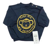 Nové - tmavomodrá oversize mikina s opicí George