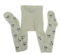 Krémové punčocháče s třešněmi H&M