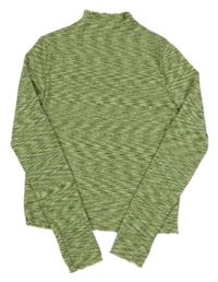 Zeleno-bílé melírované crop triko H&M