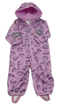 Lila softshellová kombinéza s jednorožci a kapucí INFINITY KIDS