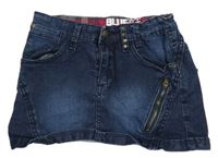 Tmavomodrá riflová sukně se zipem 