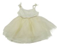 Smetanové šaty s tylovou třpytivou sukní H&M