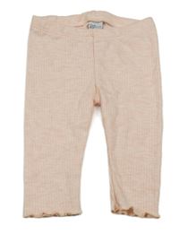 Světlerůžové melírované žebrované legíny