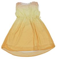 Pomerančovo-růžové šifonové šaty H&M