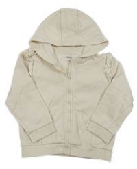 Smetanová propínací mikina s volánky a kapucí M&S