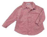 Růžová manšestrová košilová bunda Primark