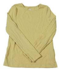 Žluté žebrované triko H&M