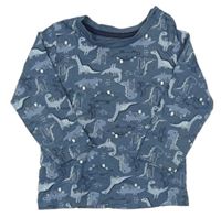 Modrošedé triko s dinosaury Matalan