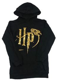 Černá dlouhá mikina Harry Potter s kapucí 