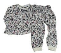 Bílé sametové pyžamo s kytičkami Primark