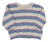 Bílo-modro-růžová pruhovaná oversize mikina Primark