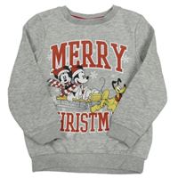 Šedá melírovaná mikina s Mickeym Disney