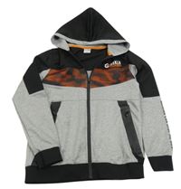 Šedo-černá sportovní propínací mikina s kapucí Chapter Young 