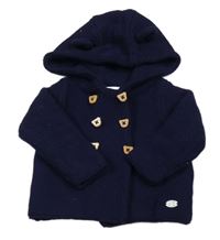 Tmavomodrý propínací svetr s kapucí Rock a Bye Baby