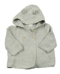 Šedý propínací svetr s kapucí H&M