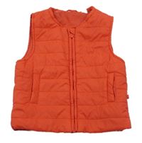 Červená šusťáková prošívaná zateplená vesta 