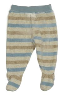 Béžovo-modré pruhované sametové polodupky Mayoral