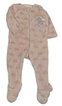 Světlerůžový chlupatý overal s medvídky Nutmeg