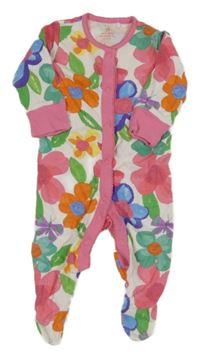 Bílo-růžový overal s květy Next