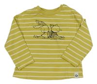 Světlezeleno-bílá pruhovaná mikina se zajíčky Next