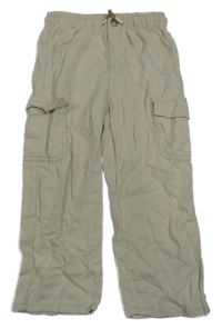 Béžové lněné cargo kalhoty George